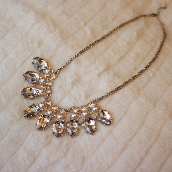 Gold Chain Necklace with Silver Stone Charms - Picture 1 of 3